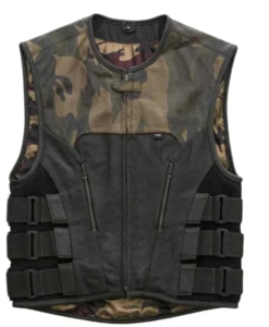 Urban Warrior Men's Distressed Leather Motorcycle Vest
