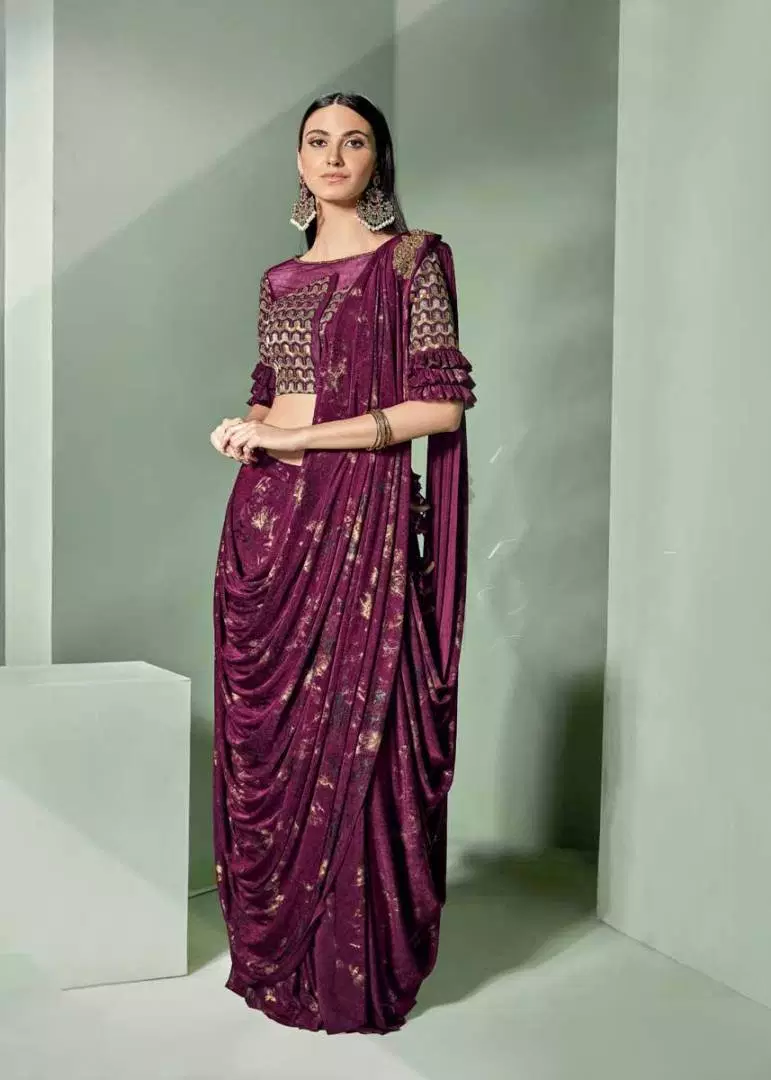 pleated saree