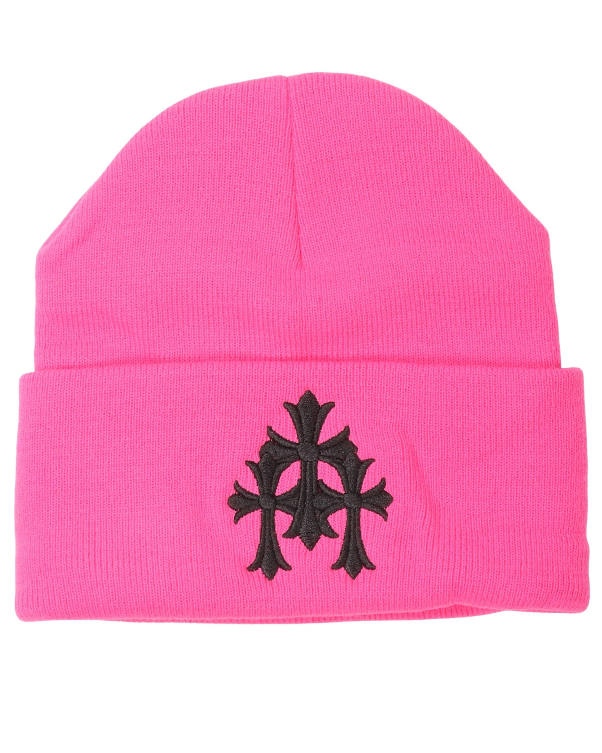 pink chrome hearts beanie