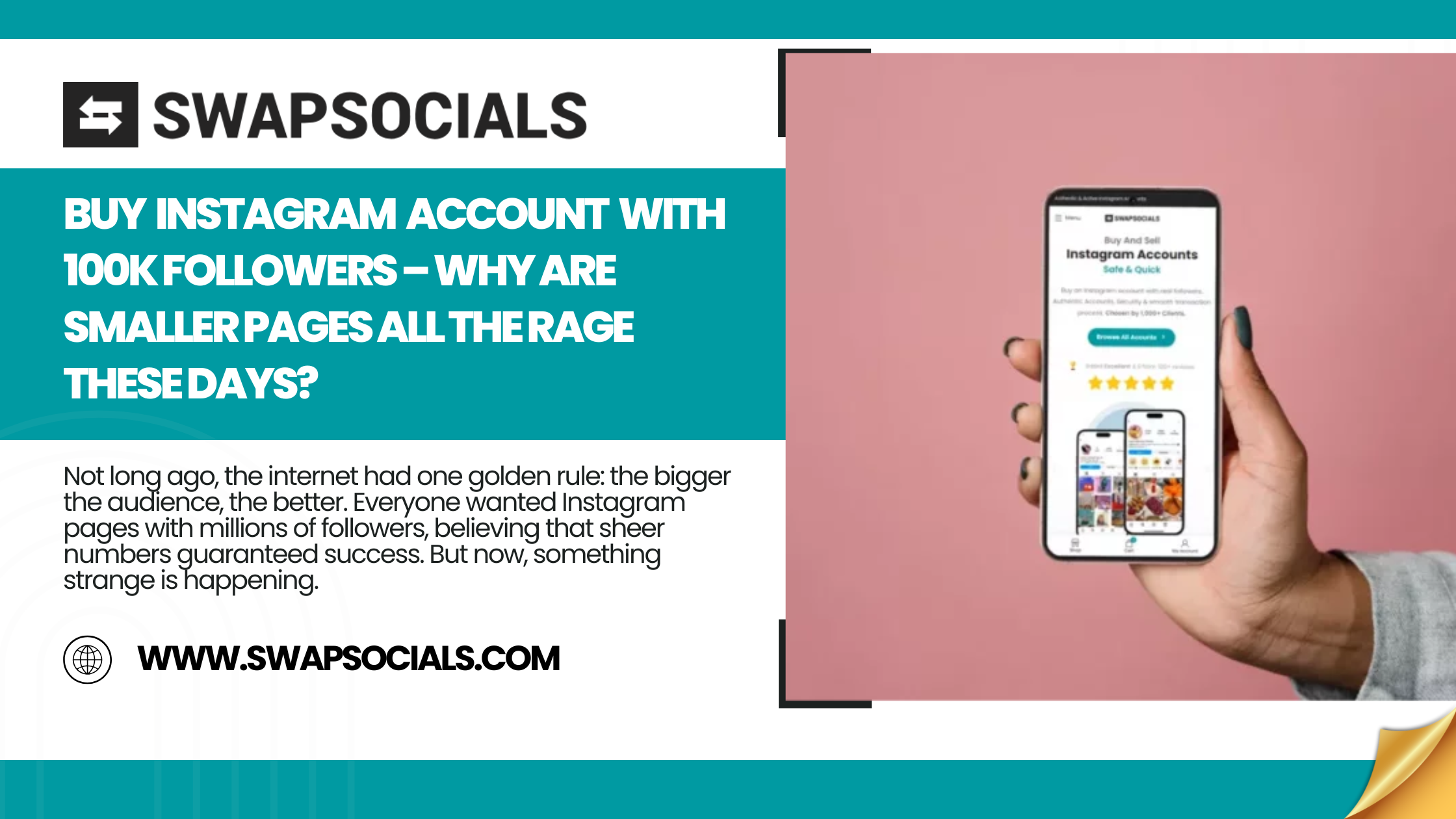 Buy Instagram Account with 100k Followers – Why Are Smaller Pages All The Rage These Days?