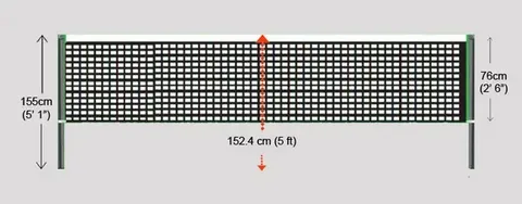 badminton net dimensions