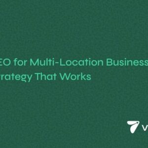Green background image with the title 'Scaling SEO for Multi-Location Businesses: A Local Strategy That Works' and the ViralGraphs logo in the bottom right corner.