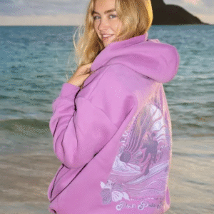 Pink Palm Hoodie Puff: Comfort Reimagined