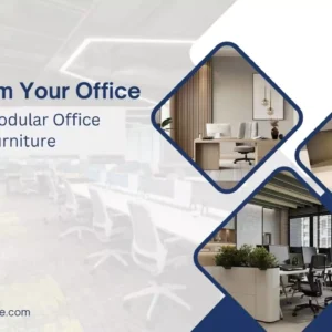 Modern top modular office furniture setup in a workspace