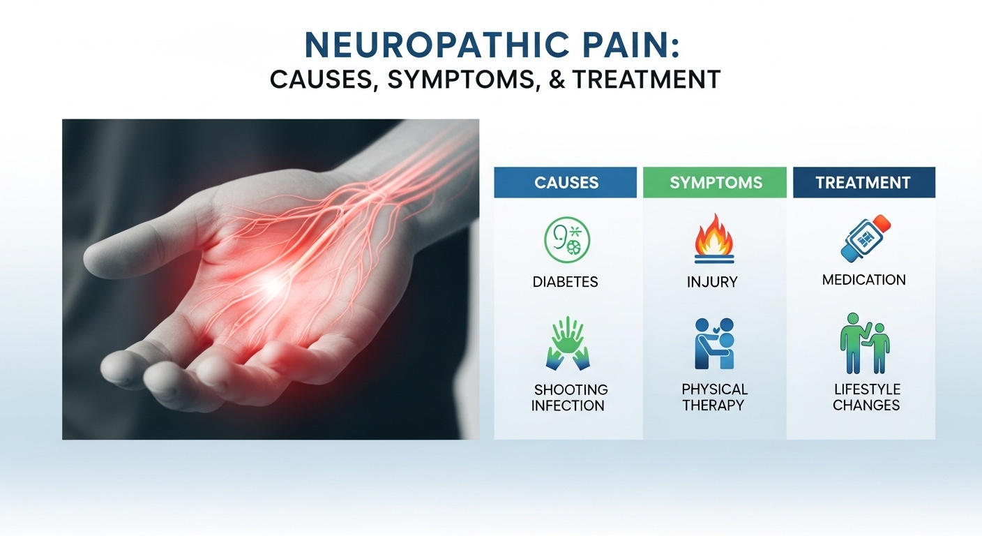 neuropathic pain: causes like diabetes and injury, symptoms such as burning and tingling, and best treatments including medications and therapy
