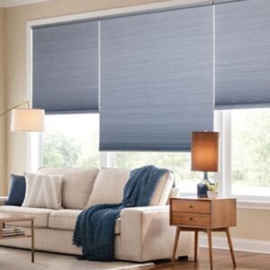 Energy-efficient cellular blinds installed on a window