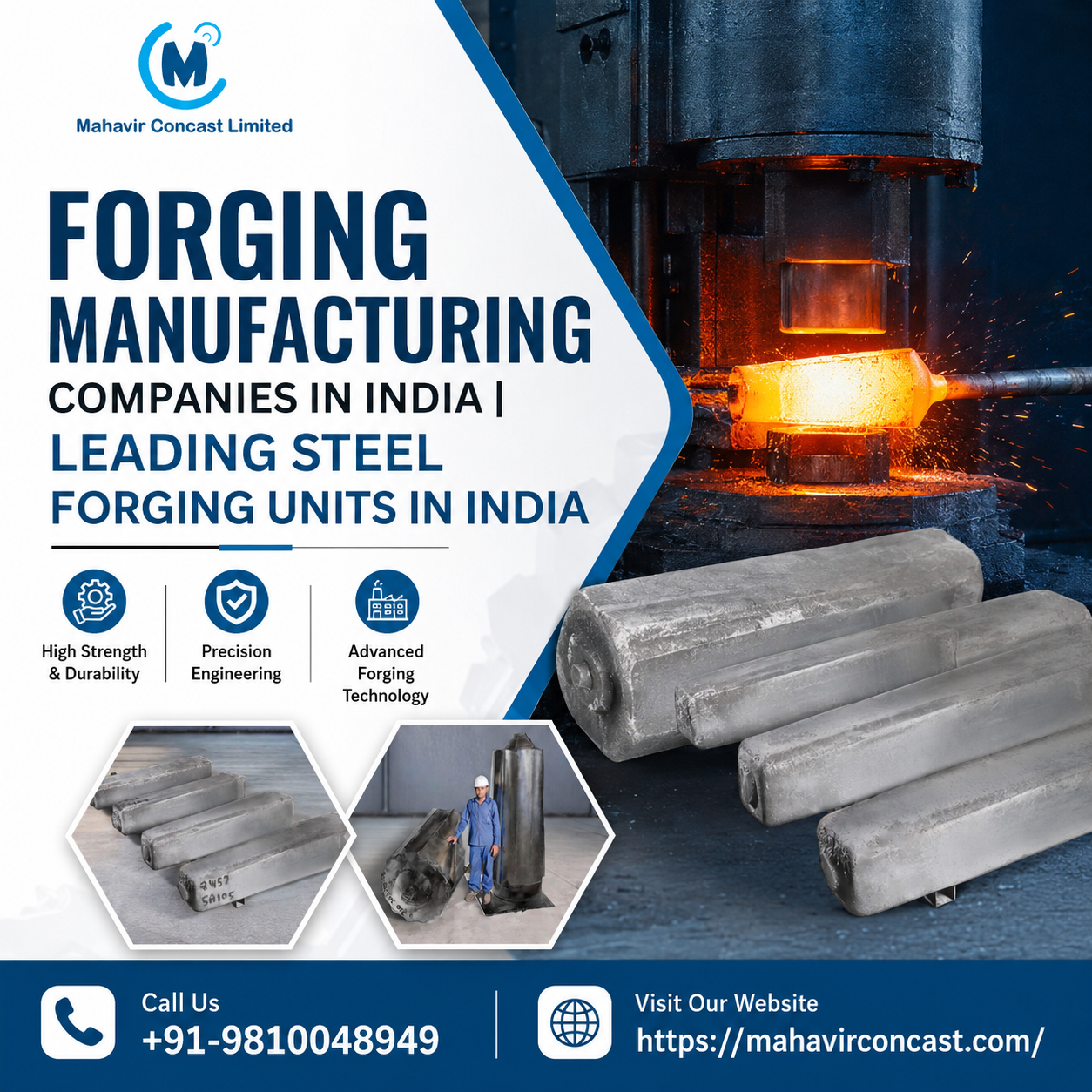 Forging Ingots, Forging Manufacturing Companies in India, Mahavir Concast, Leading Steel Forging Units in India, Manufacture Forging Quality Ingots